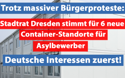 Dresdener Stadtrat stimmt Bau von 6 Container-Standorten für Asylbewerber zu
