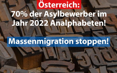 Österreich: 70% der Asylbewerber im Jahr 2022 Analphabeten!