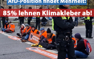 85% lehnen Klimakleber ab