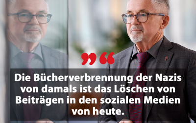 Bücherverbrennung damals, Löschen im Internet heute