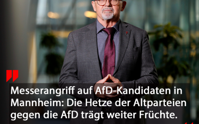 Wieder Messerangriff in Mannheim: AfD-Kandidat verletzt