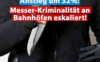 Messerdelikte an Bahnhöfen um 32% gestiegen