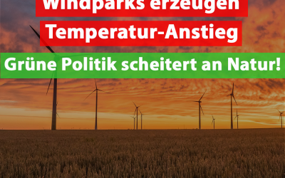 Windräder erzeugen lokale Temperaturanstiege