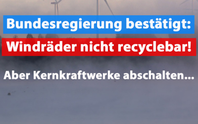 Regierung: Windräder sind nicht recyclebar